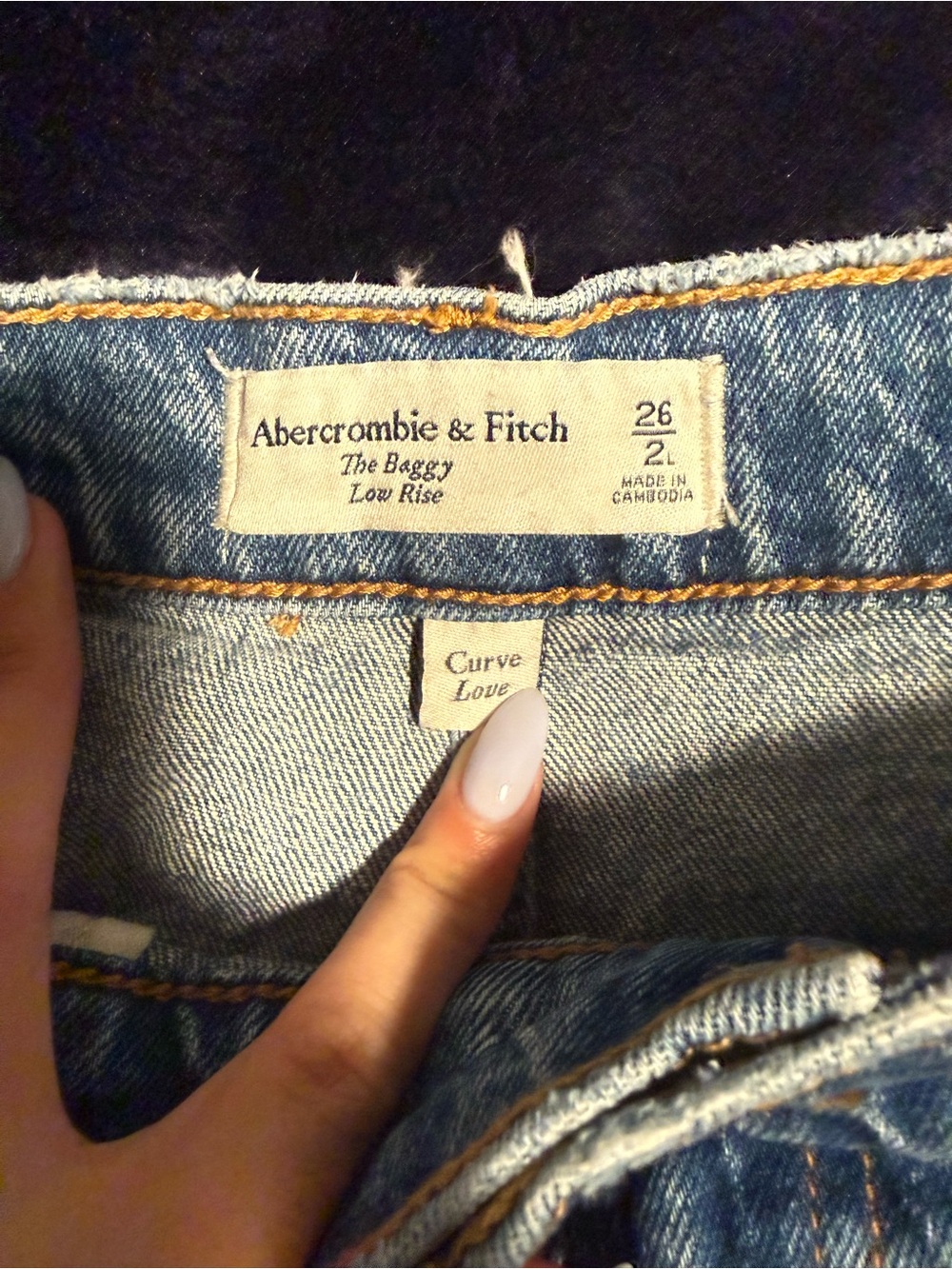 NWOT Abercrombie & Fitch The Baggy Curve Love Low Rise Women's Jeans